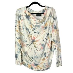 Boutique Vici Pastel Firework Cowl Neck Long Sleeve T-Shirt L